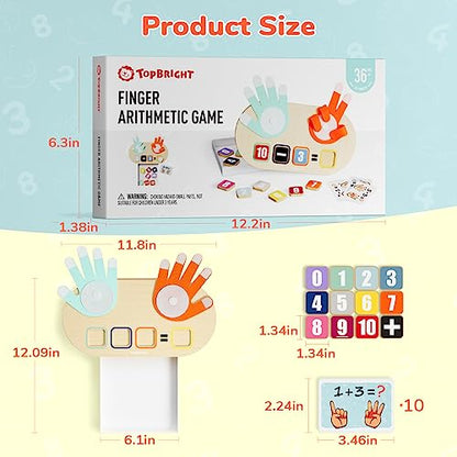 TOP BRIGHT Educational Learning Number Toy for Toddler - Finger Counting Math Toys, Homeschool Supplies for Math Manipulates, Number Counting Blocks for Kids, Montessori Toy for 3 Year Old | Homeschool Supplies for Math Manipulates, Number Counting Blocks