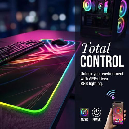 Gaming Led Luminous Mouse Pad, RGB Keyboard Pad, Non-Slip Mouse Pad, Computer Accessories - color: ROG4