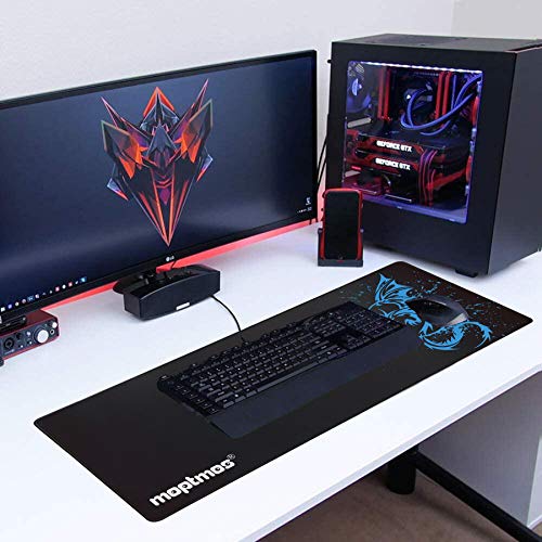 A-Blue Extended Speed Gaming Mouse Mat - Fly Dragon Gamer Office Computer Mouse Mat - color: A-Blue