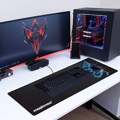 A-Blue Extended Speed Gaming Mouse Mat - Fly Dragon Gamer Office Computer Mouse Mat - color: A-Blue