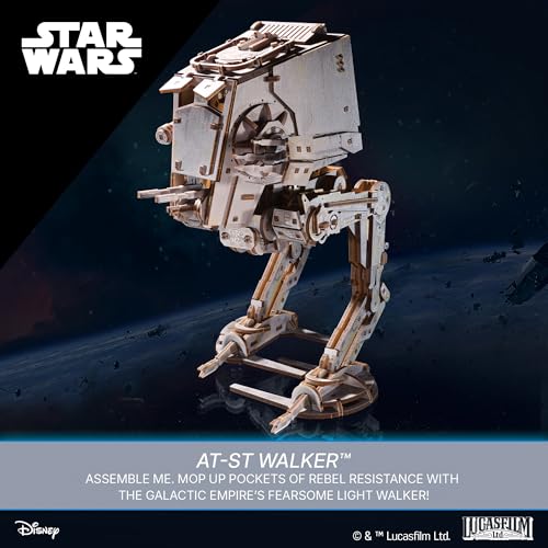 UGEARS Star Wars ™ AT-ST Walker ™ Wooden 3D Puzzles for Adults - DIY Mechanical Star Wars Model Kit, Brain Teaser Puzzles for Adults, 3D Puzzle Hobbies for Men and Women, Model Kits