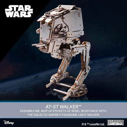 UGEARS Star Wars ™ AT-ST Walker ™ Wooden 3D Puzzles for Adults - DIY Mechanical Star Wars Model Kit, Brain Teaser Puzzles for Adults, 3D Puzzle Hobbies for Men and Women, Model Kits