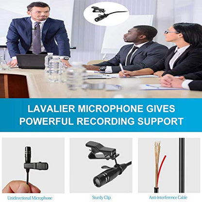 Pro Lavalier Microphone Lapel Microphone 3.5mm (1/8'') TRS Unidirectional Condenser Mic for PC Camera Voice Amplifier Wireless Transmitter, Ideal for Lectures, Podcasts - size: Standard 3.5mm TRS Plug for Various Devices