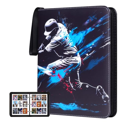 9 Pocket Baseball Card Binder, Premium Zip Trading Card Binder 990 Double Sided Pocket PU Collection Binder, Collector Album, Card Folder for MTG, TCG, Sports Cards - color: 990-Baseball-2