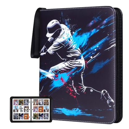 9 Pocket Baseball Card Binder, Premium Zip Trading Card Binder 990 Double Sided Pocket PU Collection Binder, Collector Album, Card Folder for MTG, TCG, Sports Cards - color: 990-Baseball-2