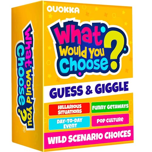 QUOKKA 4-Pack Card Game – 2000+ Hilarious Questions – Funny Family & Party Board Games for Kids, Teens, Adults – Travel, Pop Culture, Daily Life & Situations – What Would You Choose Challenges Ages 8+ - color: 6. Hilarious Situations Set of 4