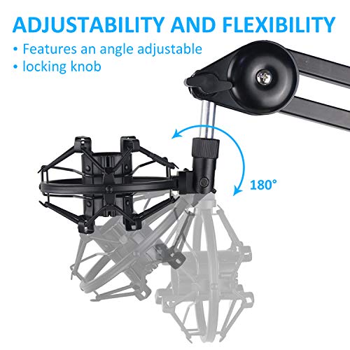 SUNMON SM58 Microphone Shock Mount Holder for Reduces Vibration and Noise, Suitable for Shure SM58-LC, SM58-CN Cardioid Dynamic Vocal Mic - color: Shock Mount
