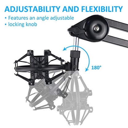 SUNMON SM58 Microphone Shock Mount Holder for Reduces Vibration and Noise, Suitable for Shure SM58-LC, SM58-CN Cardioid Dynamic Vocal Mic - color: Shock Mount