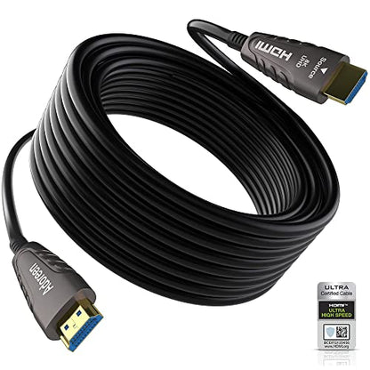 Adoreen 8K Fiber Optic HDMI 2.1 Cable 35 Feet-10 Meter（Certified） Active Optical HDMI Cord for 8K@60Hz 4K@120Hz 2K@240Hz Dynamic HDR eARC HDCP2.2&2.3 4:4:4 3D,Compatible PS5/PS4,Ultra HD TV - size: 35FT