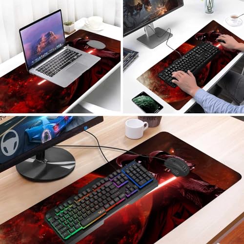 Large Gaming Mouse Pad Red Custom Mouse Pads,Mousepad with Anti-Slip Rubber Base and Stitched Edges Mouse Mat,Big Desk Pad for Computer Keyboard,Office Desk Mat for Desktop,31.5x15.7 Inches - color: Pattern03