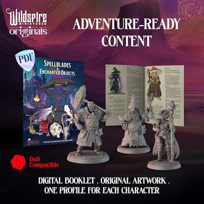 Wildspire Spellblades Miniatures for DND Dungeons and Dragons, Battlemage Characters for D&D minis