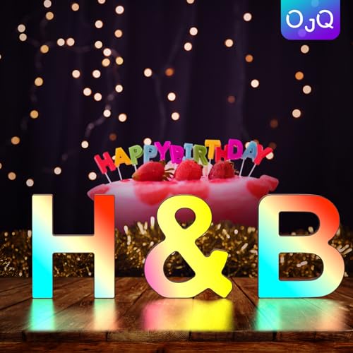 OJQ Light Up Letters LED Letter Room Decor Wall Decor Living Room Gifts | Boyfriend Home Decor Living Room Christmas Birthday Gifts for Girl Teen Girls Gifts Party Home Wall Decor-V - style: Letter-V