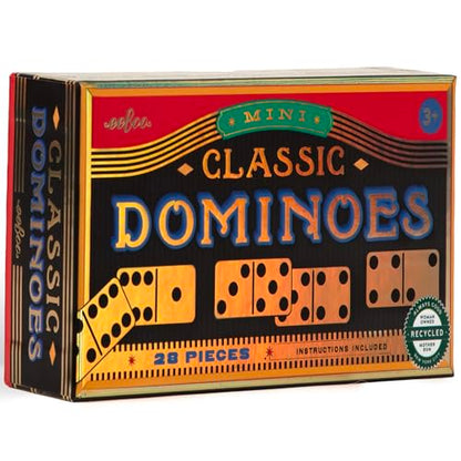 eeBoo Classic Mini Dominoes - 28 Piece Game Set, Shiny Golden Holographic Foil Tiles, Tile Laying Matching Game, Screen-Free Fun, Kids Ages 3+ - style: Classic