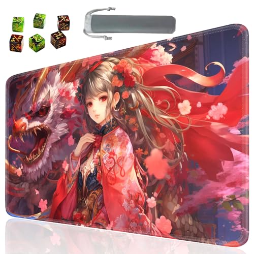 Board Game for TCG Playmat Table Mats Games Size 60X35 cm Mousepad Compatible for MTG RPG CCG Trading Card Game Play mats with 6 Dice (Playmat 91) - color: Sotw-playmats-1-91