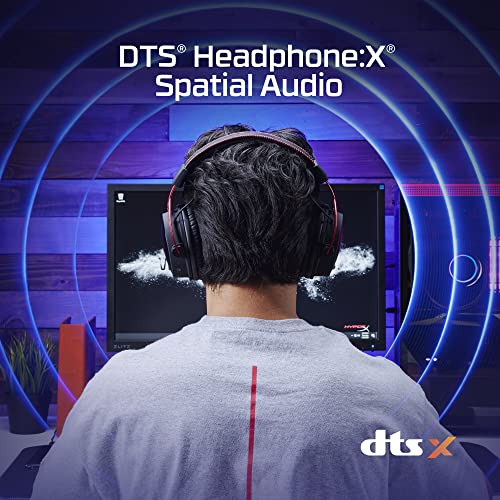 HyperX Cloud Alpha Wireless - Gaming Headset for PC, 300-hour battery life, DTS Headphone:X Spatial Audio, Memory foam, Dual Chamber Drivers, Noise-canceling mic, Durable aluminum frame,Red | 300-hour battery life, DTS Headphone:X Spatial Audio, Memory fo