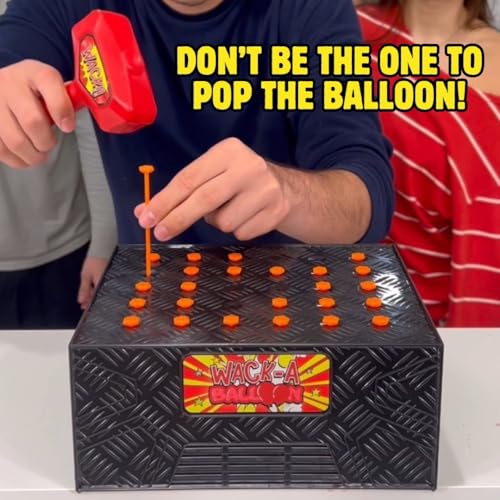 Wack A Balloon Pop Game for Kids and Family, Interactive Balloon Popping Board Activity, Tabletop Party Play for Family Night, Birthday Gift Ages 4+