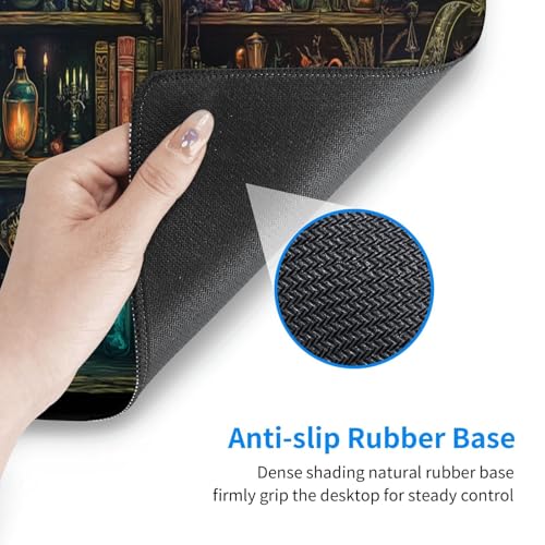 Library Mysterious Mouse Pad XL Large Mousepad Non Slip Rubber Base Desk Mat for Laptop Computer Gaming 31.5" X 12" - color: Mysterious Library