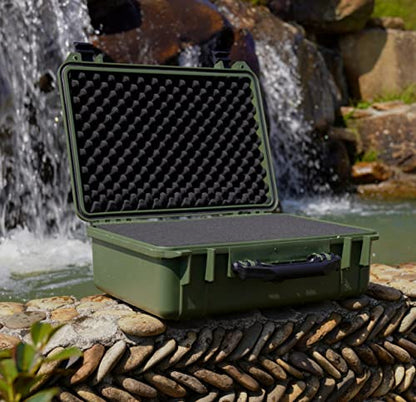 MEIJIA All Weather IP67 Waterproof Hard Camera Case,Hard Protective Case,Hard Case with Customizable Foam,Fit Use of Drones,Camera,Equipments,Pistols(Green,18.5 x14.06x6.93inches) - color: Green, size: 18.5 x14.06x6.93inches