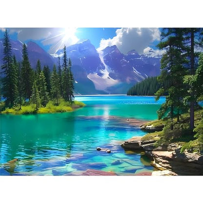 500 Pieces Puzzles for Adult Jigsaw Puzzle 500 Piece Puzzle Elderly Puzzle | Mountain Forest Lake Puzzles Gift for Mom Dad Family Friend Family Activity Games Home Decor Wall Art 20.5x15IN - style: Lake