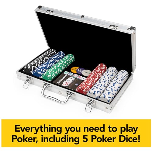 Spin Master Games, Cardinal Classics, 300-Piece Poker Set with Aluminum Carrying Case & Professional Weight Chips & Poker Dice, for Ages 8+ - style: 300-Piece Poker Set