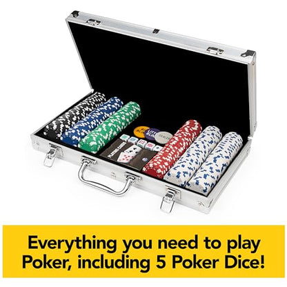 Spin Master Games, Cardinal Classics, 300-Piece Poker Set with Aluminum Carrying Case & Professional Weight Chips & Poker Dice, for Ages 8+ - style: 300-Piece Poker Set