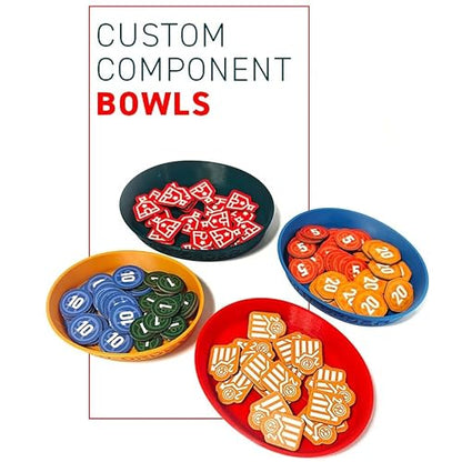 World Order: Component Bowls - 4 Holders, 3D Printed, Organization Upgrade, Hold & Store Board Game Pieces, Engraved Details, Collectible Accessory - style: Component Bowls