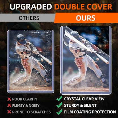 1000 Film-Protected Toploaders +1000 Penny Sleeves for Trading Cards | Dust-proof, scratch-free, crystal-clear for baseball and sports cards - size: 1000Pack