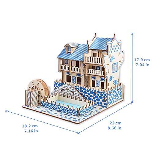 3D Puzzle for Kids, Puzzle for Adults, Cafe Model Kids Puzzles Toys DIY Arts and Crafts for Boys and Girls (8 + Years Old) 63Pcs - color: Ancient Town