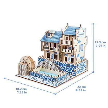 3D Puzzle for Kids, Puzzle for Adults, Cafe Model Kids Puzzles Toys DIY Arts and Crafts for Boys and Girls (8 + Years Old) 63Pcs - color: Ancient Town