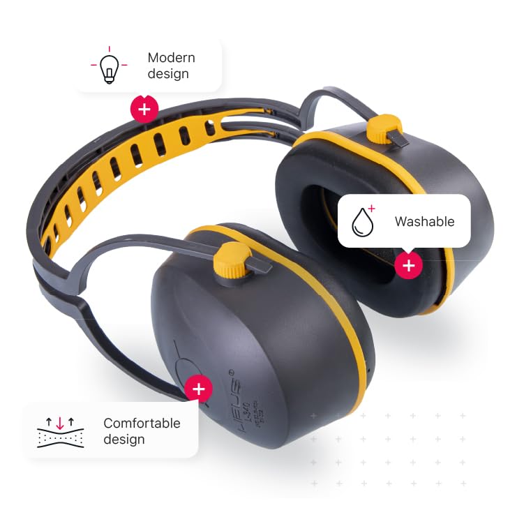 LIBUS L340 Hearing Protection, Noise Reduction Earmuffs, NRR 26db, Shooting, Construction, Comfortable Adjustable Headband, Washable Earmuff, Great Fit For Adults