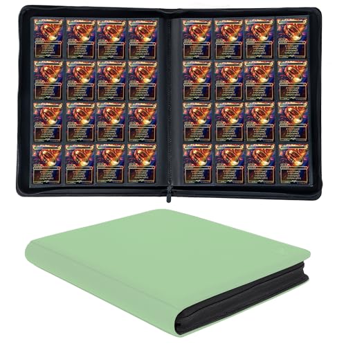 1000+ Pockets Trading Card Binder, 16-Pocket Card Ablum Compatible with MTG,Sports Cards & Other Standard Size Trading Cards (Light Green) - color: Light Green