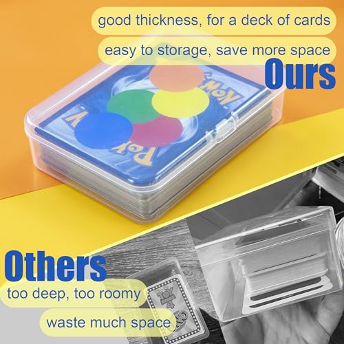 JINUPHION 8 Pcs Playing Card Case, Small Clear Box, Plastic Deck Box, Card Deck Holder, Game Card Storage Organizer (8 pcs Standard) (No Cards) - size: 8 pcs Standard