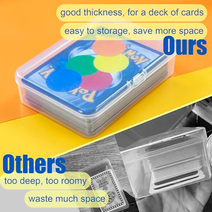 JINUPHION 8 Pcs Playing Card Case, Small Clear Box, Plastic Deck Box, Card Deck Holder, Game Card Storage Organizer (8 pcs Standard) (No Cards) - size: 8 pcs Standard