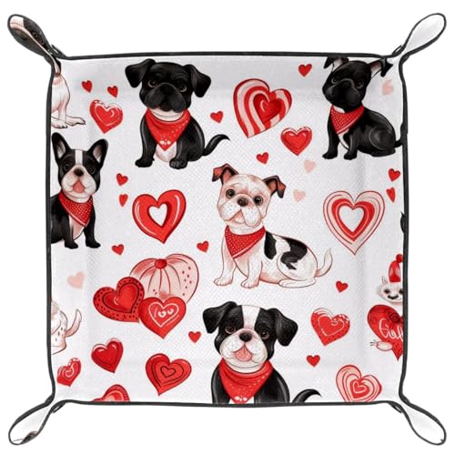 Dogs Hearts Dice Tray Dice Rolling Tray Folding Dice Holder for Dice Games, Like RPG, DND and Other Table Games - color: Multi 6