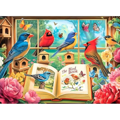 Jigsaw Puzzles for Kids Adults Seniors 300 Pieces, Bird Book 300 Pieces Adult Puzzle, Challenging Yet Relaxing Pieces Puzzle Game for Kids Adults Seniors, Thick Cardboard Jigsaw Puzzle - style: Birds