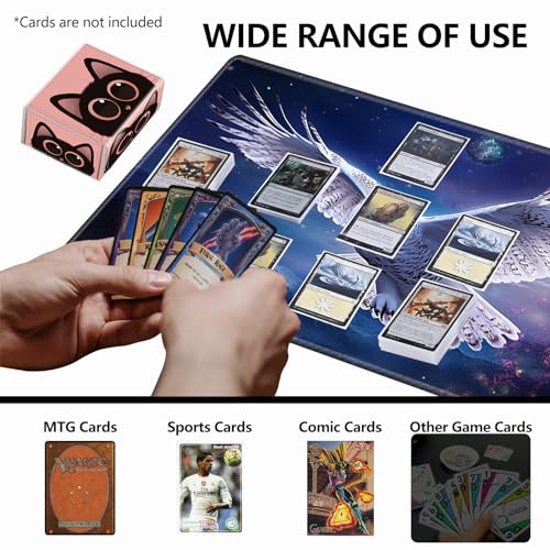 Strong Magnet Card Case Deck Box Mtg Card Box Playing Card Box Tcg Up to 200 Cards Creative Pattern Trading Card Storage Box for Collectible Card Games, Cute Big Eyes Black Cat - color: Cute Big Eyes Black Cat