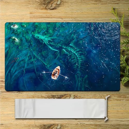 MTG Playmat, 24 x 14 Inches TCG Card Mat, Smooth Rubber Surface, Board Game Mats for MTG DTCG CCG RPG Trading Card - color: Sea Dragon