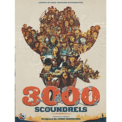 Unexpected Games 3000 Scoundrels Board Game - Wild West Strategy Game for 2-4 Players, Ages 12+