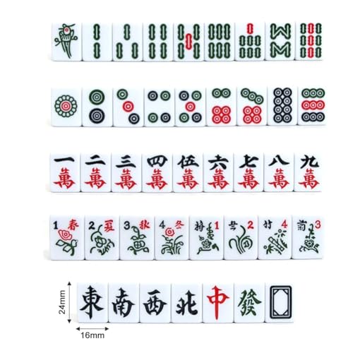 Red Mini Mahjong Set 麻将 Waterproof Mahjong Portable Mini Mahjong Internet Celebrity Creative Portable Outdoor Travel Mahjong with gife Box Carrying Travel Dragon Case,Mahjong Tile Game,2 Dice 4 Racks