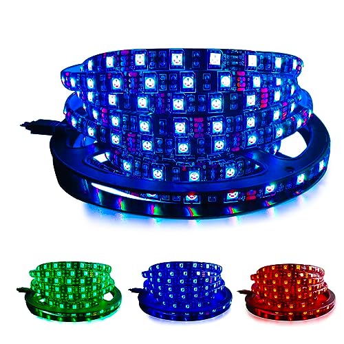 5M Black PCB 5050 RGB LED Strip Waterproof IP65 300 SMD Black PCB Board DC 12V Flexible Light - color: RGB (Red, Green, Blue)