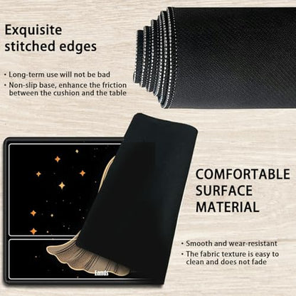 MTG Playmat with Zones, TCG Card Game Play Mat with Stitched Edges, Non-Slip Rubber Base Gaming Desk Mat, Smooth Surface 24 x 14 Inch, Halloween Ghost Candles - color: Halloween Ghost Candles, size: Zone 1