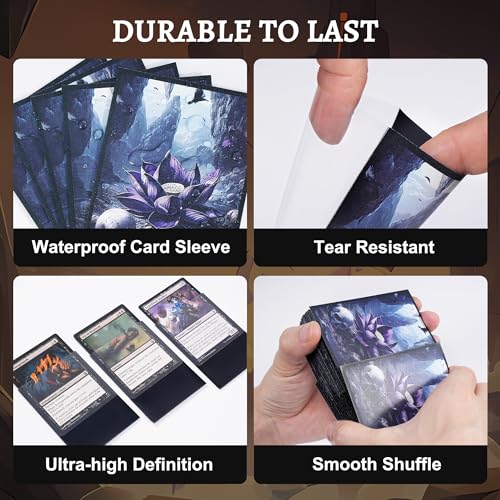 Kabinka MTG Card Sleeves - 100 Standard Size Pack | Clear Front & Matte Finish Back with Lotus, Premium Sleeves for Magic The Gathering TCG - color: Lotus
