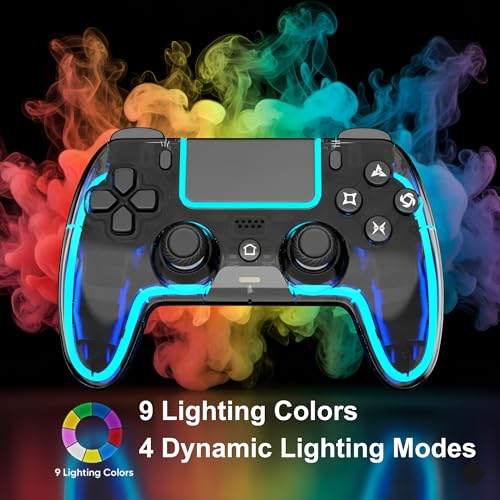VioraTech Wireless Controller for PS5 with Hall Effect Joysticks, RGB Lighting, Turbo & Macro Functions, Linear Triggers, 6-Axis Sensor, Dual Vibration, Touchpad, Speaker & 3.5mm Audio Jack – Compatible with PS5/Pro/Slim/Mac/Steam Deck/PC