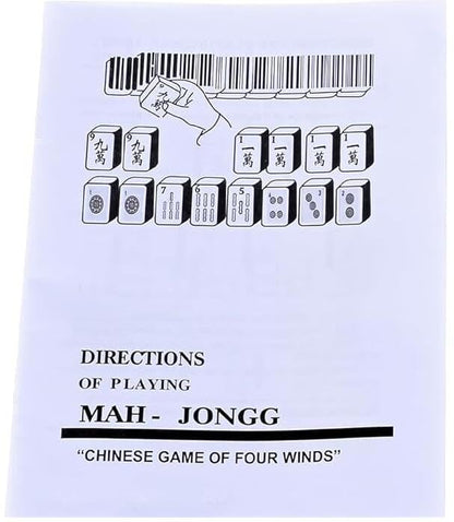 Chinese Mahjong Game Set, Classic with 146+ Green Colored Tiles Dice Professional Big 1.6 inch 40mm Mahjong Tiles Melamine Instraction, Complete majiang with Carrying Bag 专业麻将