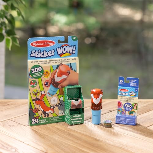 Melissa & Doug Sticker Wow!™ Fox Bundle: 24-Page Activity Book, Refillable Sticker Stamper, Mini Pad, 500 Stickers, Arts and Crafts for Kids Ages 3+ - color: Fox, size: Bundle
