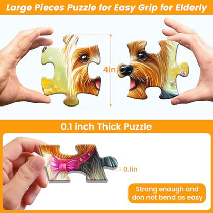 4 Pack 36 Large Piece Puzzles for Seniors Dementia Alzheimer's Puzzle | Dog Cat Bird Fish Easy Jigsaw Puzzle for Seniors Memory Games Gift for Elderly Adult with 4 Storage Bags - style: 4Pack 36 Large Pieces-2