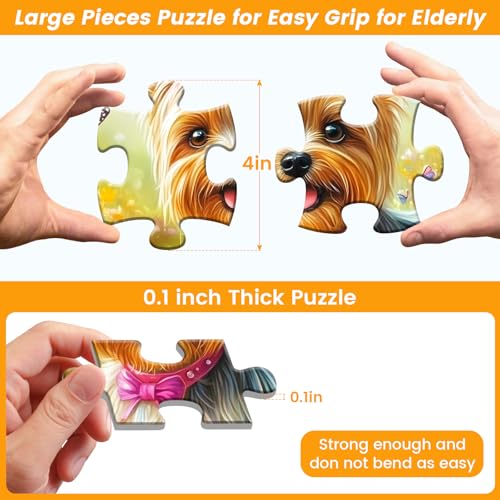 4 Pack 36 Large Piece Puzzles for Seniors Dementia Alzheimer's Puzzle | Dog Cat Bird Fish Easy Jigsaw Puzzle for Seniors Memory Games Gift for Elderly Adult with 4 Storage Bags - style: 4Pack 36 Large Pieces-2