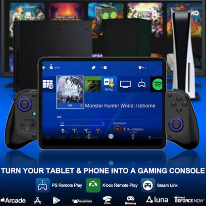 Phone Controller for iPhone, iPad, Android Phone, Tablet, PC, Switch 2, Mobile Game Controller with Hall Trigger, Turbo, Programming, Vibration, Wireless Handheld Gamepad Play Streaming, Cloud Gaming - color: Black