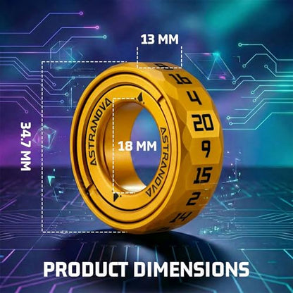 Unique CNC Machined Metal D20 Dice Spinner| 20-Sided Dice for Tabletop RPG, Dungeons & Dragons, Board Games | EDC Fidget for Adults, Men & Women | Unique Gift for Gamer (Gold) - color: Gold