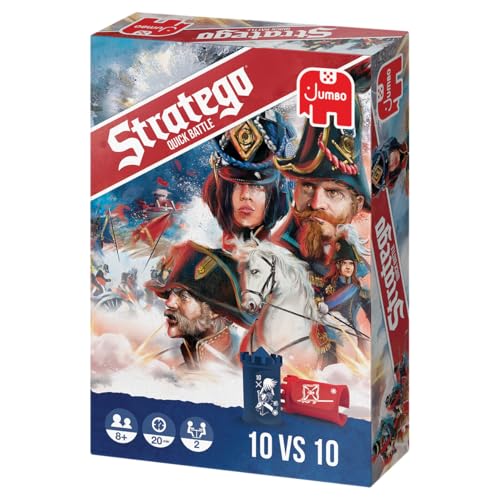Stratego - Quick Battle, Strategy Board Game, Quick Play, Travel Version, 10v10 Piece, 2 Players, Age 8+